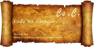 Csáki Cinnia névjegykártya